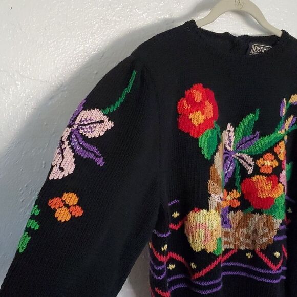 Berek Vintage Hand Knit w/2 Needles 100% Pima Cotton Sweater Made in Uruguay - Picture 2 of 16